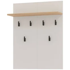 Appendiabiti Beige Marrone Rovere set Fissaggio a Muro Incluso 6 Ganci 83h cm, Installazione a Muro - Igliano