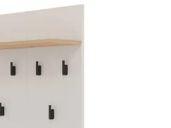 Appendiabiti Beige Marrone Rovere set Fissaggio a Muro Incluso 6 Ganci 83h cm, Installazione a Muro - Igliano