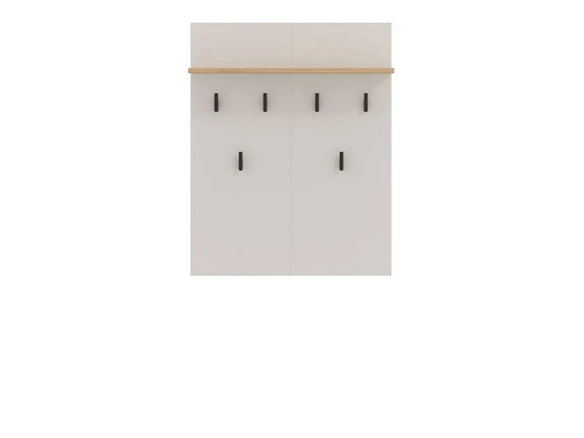 Appendiabiti Beige Marrone Rovere set Fissaggio a Muro Incluso 6 Ganci 83h cm, Installazione a Muro - Igliano