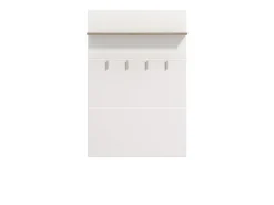 Appendiabiti Bianco Marrone Rovere set Fissaggio a Muro Incluso 4 Ganci 114h cm, Installazione a Muro - Montese