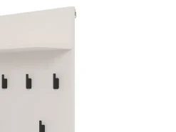 Appendiabiti Bianco Nero set Fissaggio a Muro Incluso 6 Ganci 115h cm, Installazione a Muro - Gonars