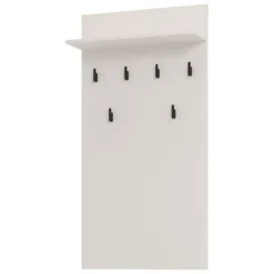 Appendiabiti Bianco Nero set Fissaggio a Muro Incluso 6 Ganci 115h cm, Installazione a Muro - Gonars