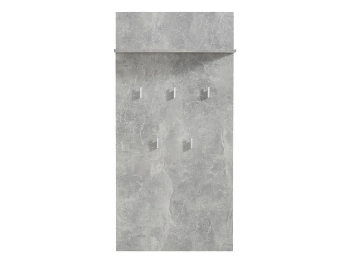 Appendiabiti Grigio Cemento set Fissaggio a Muro Incluso 5 Ganci 137h cm, Installazione a Muro - Traves