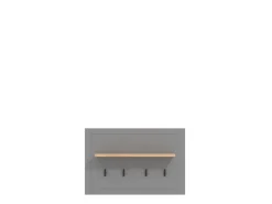 Appendiabiti Grigio Scuro Marrone Rovere set Fissaggio a Muro Incluso 4 Ganci 57h cm, Installazione a Muro - Mediglia