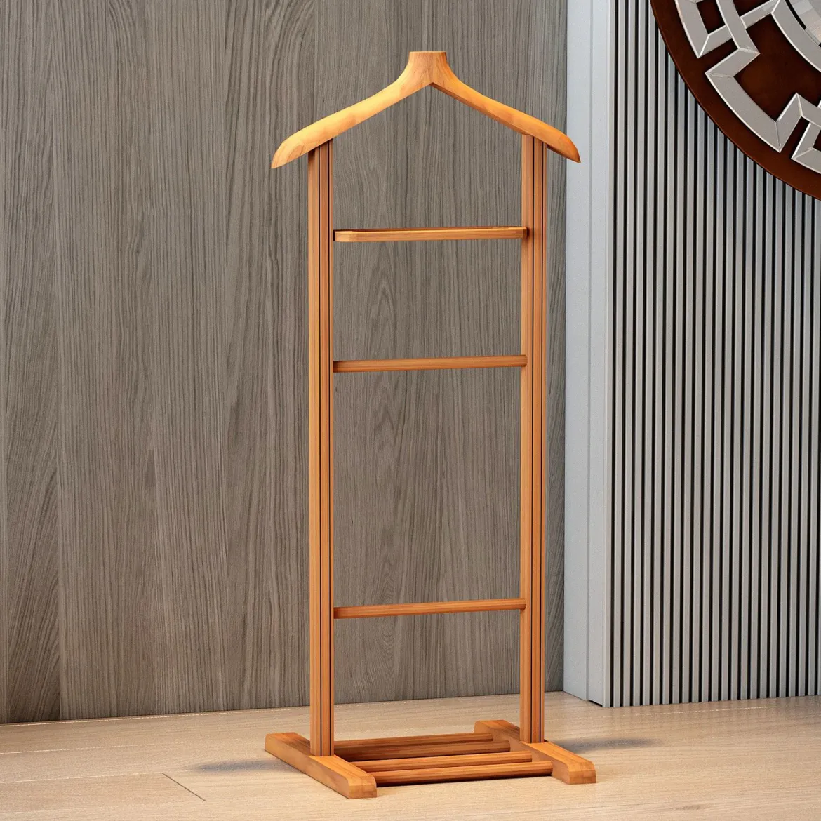 Appendiabiti Marrone Rovere Installazione a Terra Sfumatura Colore Struttura Rovere 120h cm, - Oulux