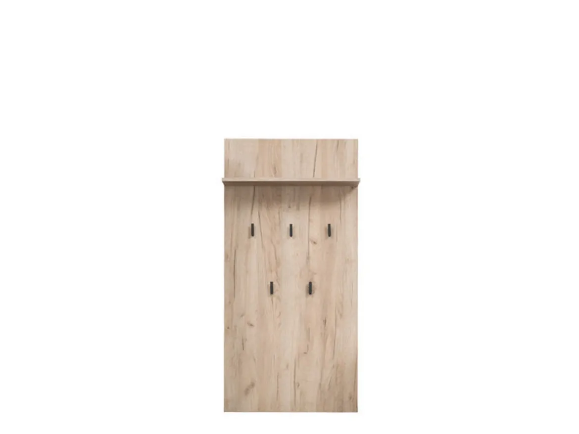 Appendiabiti Marrone Rovere Nero set Fissaggio a Muro Incluso 5 Ganci 137h cm, Installazione a Muro - Rovella