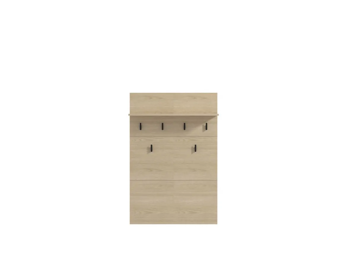 Appendiabiti Marrone Rovere Nero set Fissaggio a Muro Incluso 6 Ganci 115h cm, Installazione a Muro - Navelli