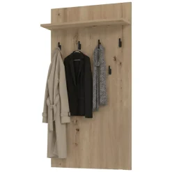 Appendiabiti Marrone Rovere Nodi Nero set Fissaggio a Muro Incluso 6 Ganci 115h cm, Installazione a Muro - Gonars