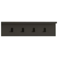 Appendiabiti Nero Antracite 4 Ganci Installazione a Muro 15h cm, Sfumatura Colore Struttura Antracite - Taipana