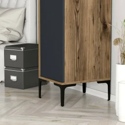 Armadio antracite e noce slim 40x47h cm - Giusta