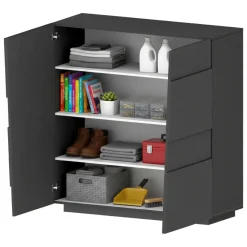 Armadio antracite multiuso 120x126h cm - Aulla