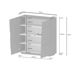 Armadio antracite multiuso 120x126h cm - Aulla
