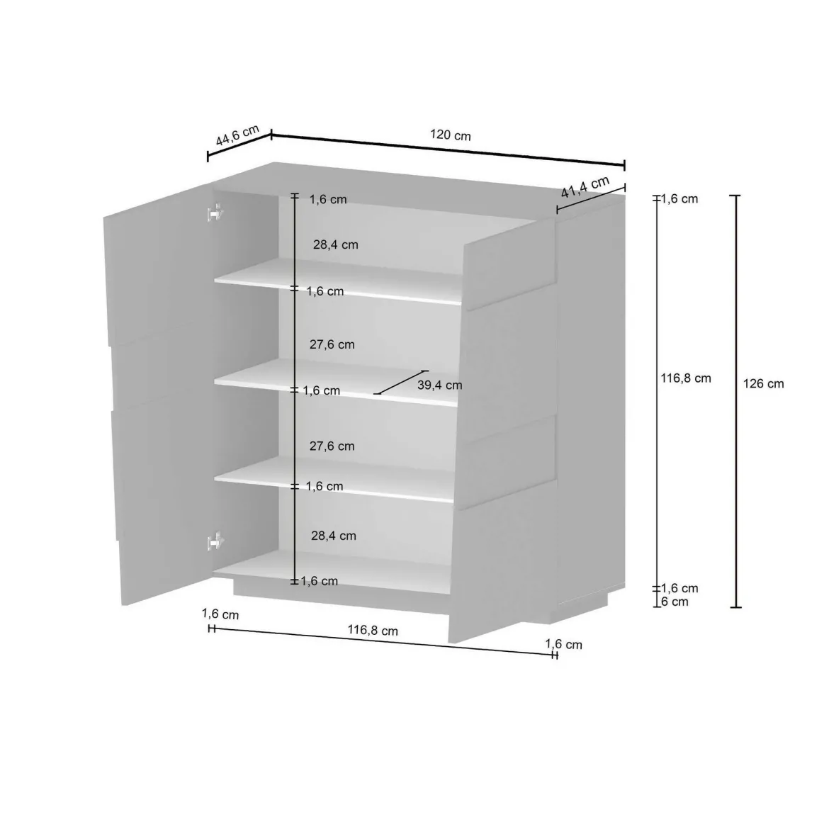 Armadio antracite multiuso 120x126h cm - Aulla