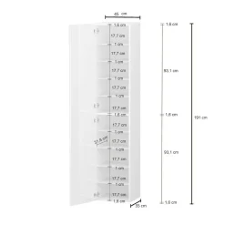 Armadio bianco 1 anta 45x190h cm - Bassiano