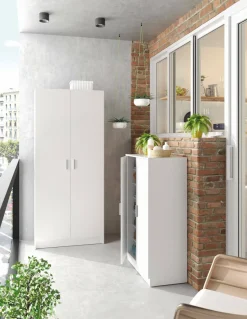 Armadio bianco 2 ante portascope 73x180h cm - Abadubidu
