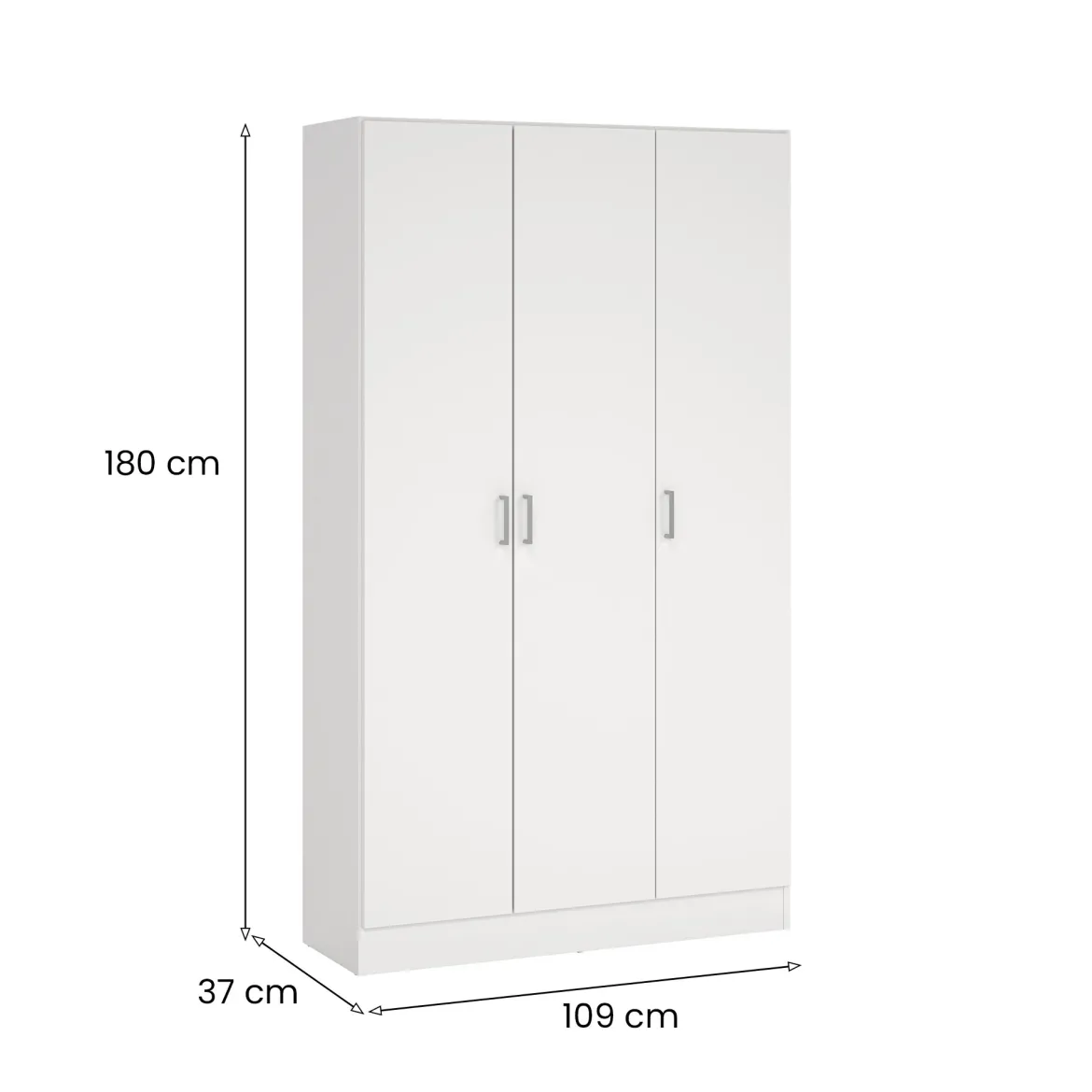 Armadio bianco 3 ante salvaspazio 109x180h cm - Ranuncolo