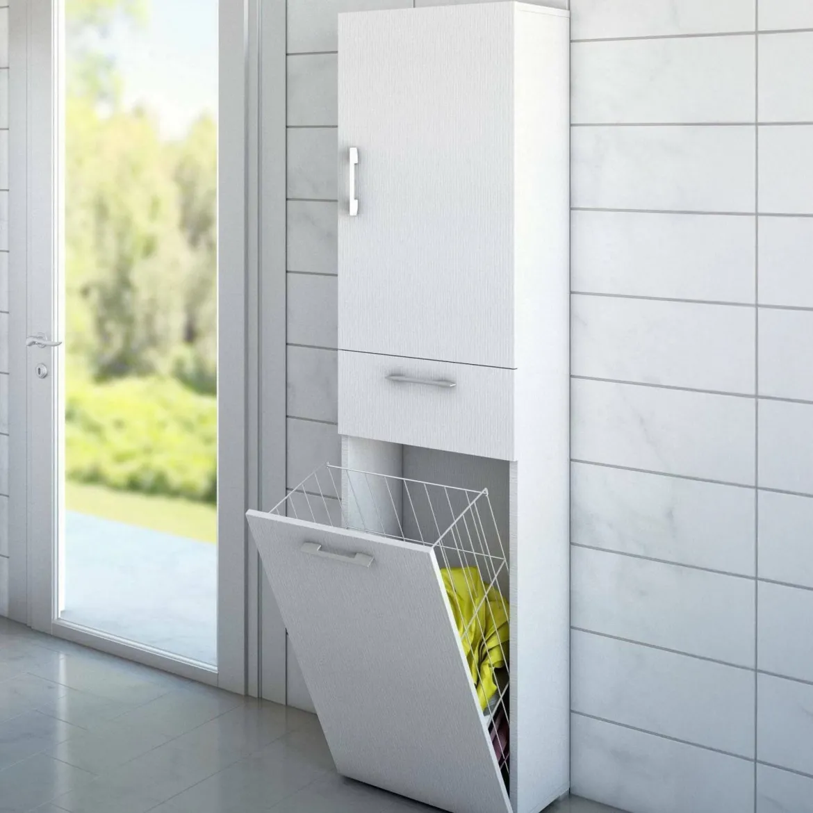 Armadio bianco con cassetto 59x140h cm - Iolana