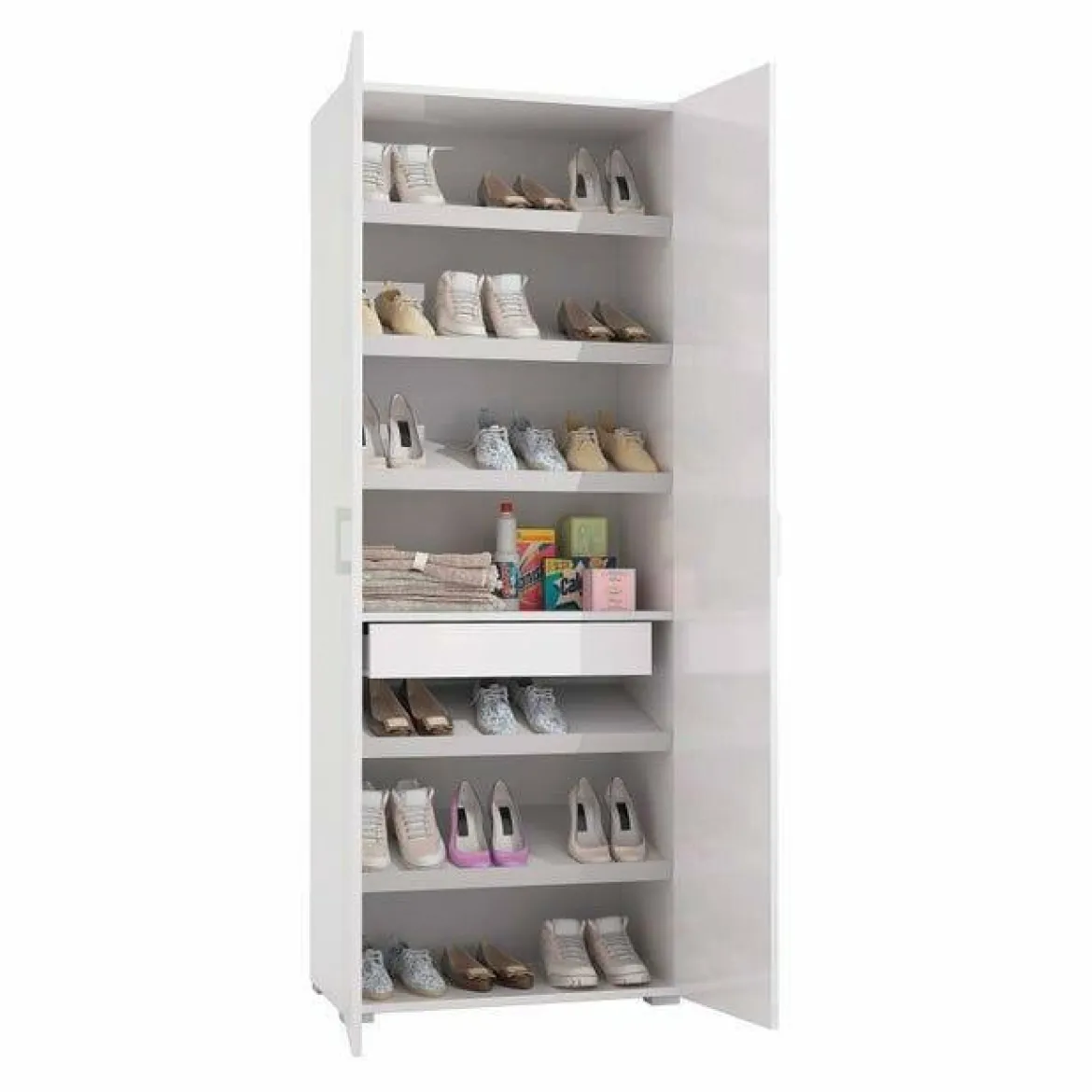 Armadio bianco con cassetto 79x170h cm - Amylya