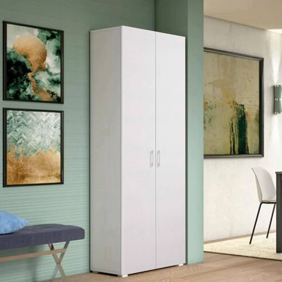 Armadio bianco con cassetto 79x170h cm - Amylya