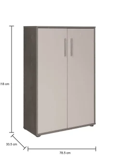 Armadio bianco e grigio 2 ante 78x118h cm - Angie