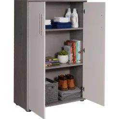 Armadio bianco e grigio 2 ante 78x118h cm - Angie