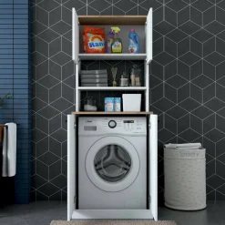 Armadio bianco e noce multifunzione 70x183h cm - Marty