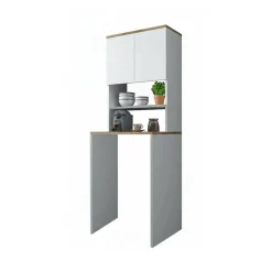 Armadio bianco e noce multiuso 65x183h cm - Fiamma