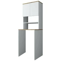 Armadio bianco e noce multiuso 65x183h cm - Fiamma