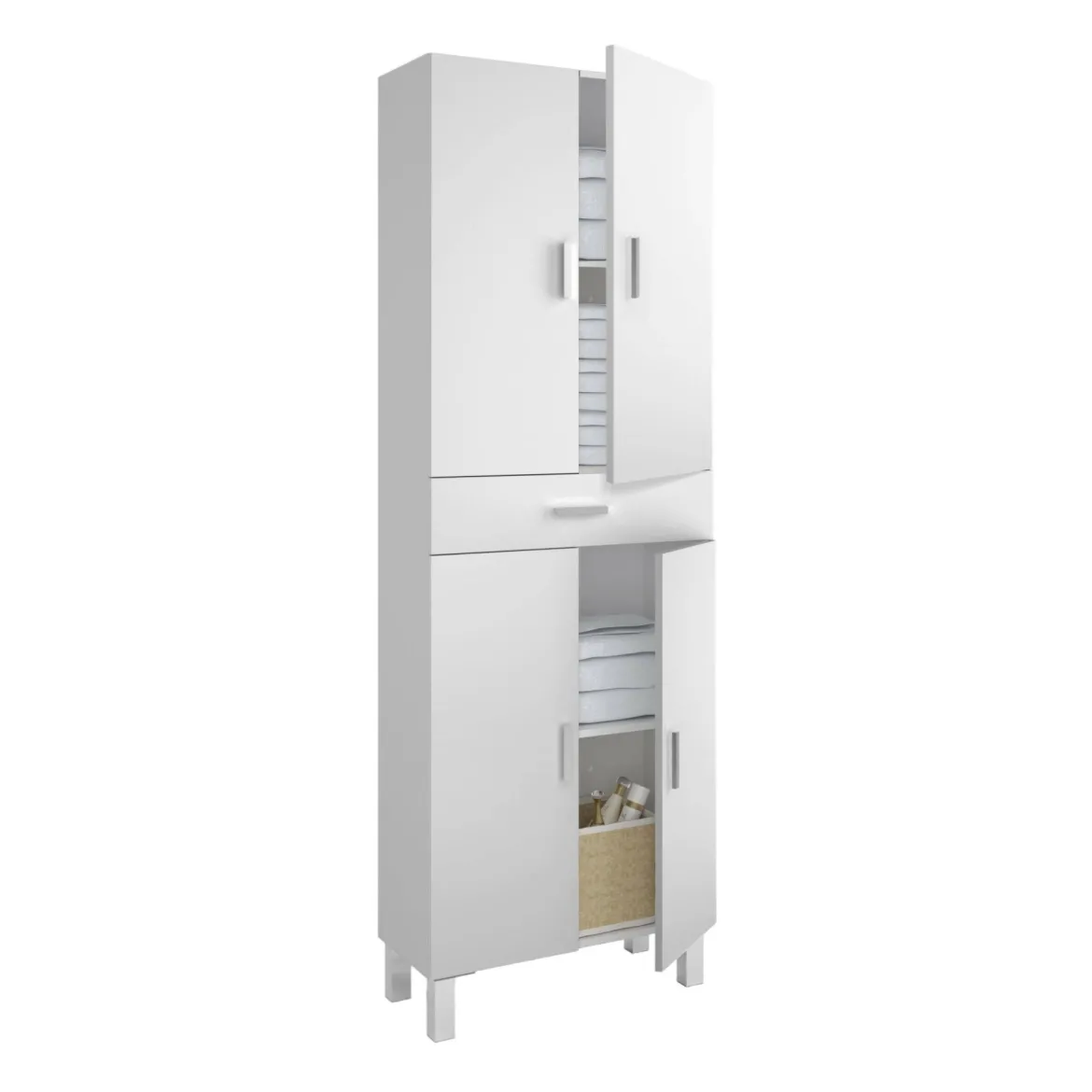 Armadio bianco lucido bagno 60x182h cm - Amiga