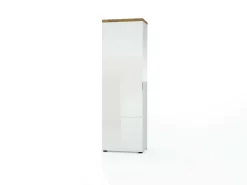 Armadio bianco lucido e legno colonna 60x190h cm - Tani