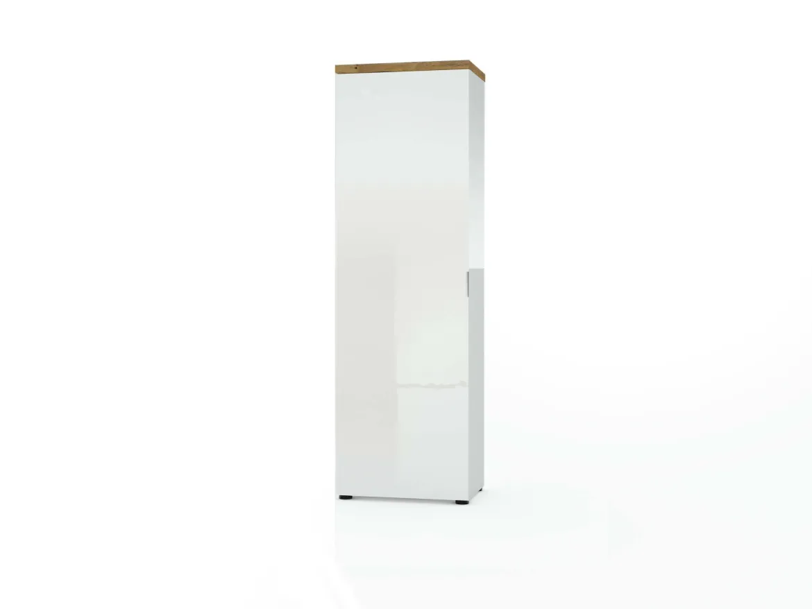 Armadio bianco lucido e legno colonna 60x190h cm - Tani