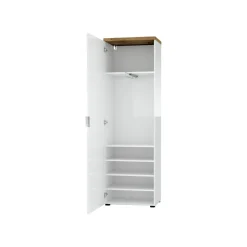 Armadio bianco lucido e legno colonna 60x190h cm - Tani