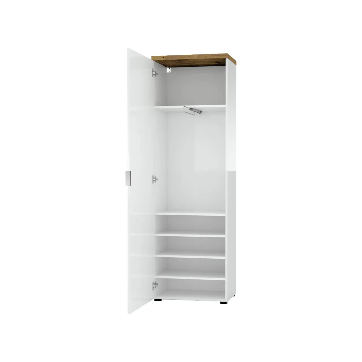 Armadio bianco lucido e legno colonna 60x190h cm - Tani