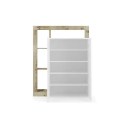 Armadio bianco lucido e rovere ante battenti 78x116h cm - Cipresso
