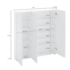 Armadio bianco lucido multiuso 110x115h cm - Onice