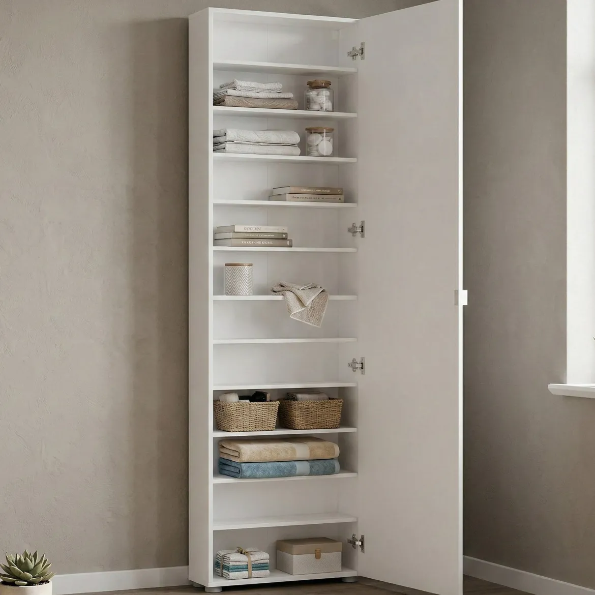 Armadio bianco lucido salvaspazio 60x200h cm - Ippolita