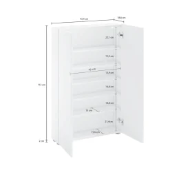 Armadio bianco lucido salvaspazio 70x115h cm - Unicorno