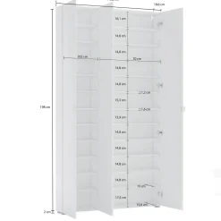 Armadio bianco lucido slim 11x200h cm - Enza