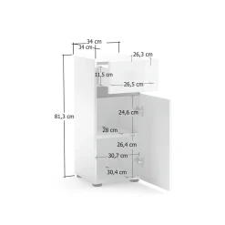 Armadio bianco lucido slim 40x180h cm - Aquili