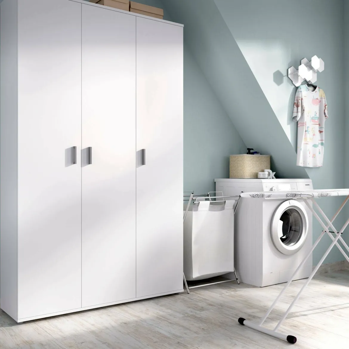 Armadio bianco multiuso 116x190h cm - Aniello