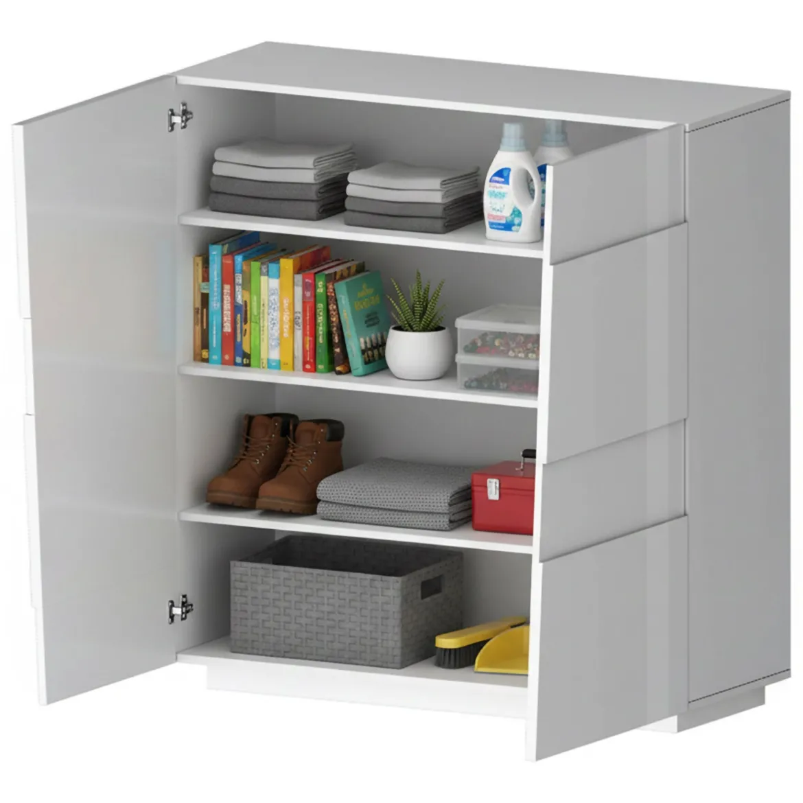 Armadio bianco multiuso 120x126h cm - Aulla