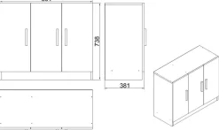 Armadio bianco multiuso 89x73h cm - Olana
