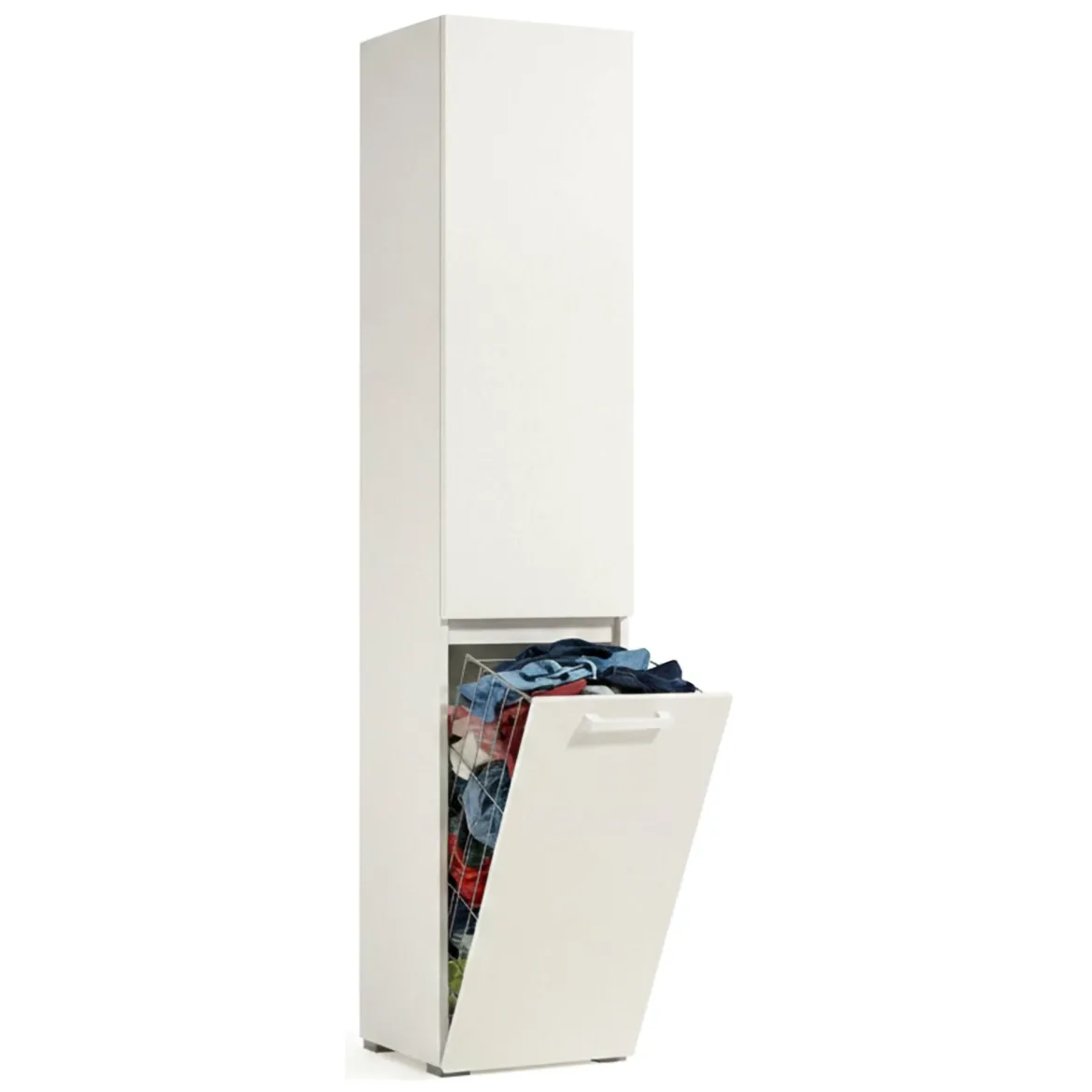 Armadio bianco portabiancheria 45x195h cm - Aro