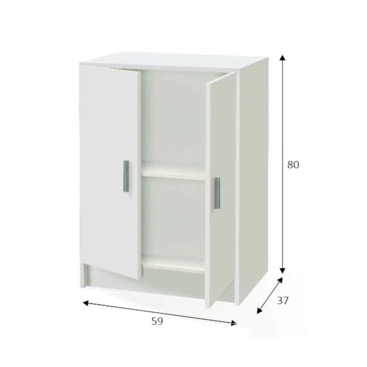 Armadio bianco salvaspazio 59x80h cm - Pan