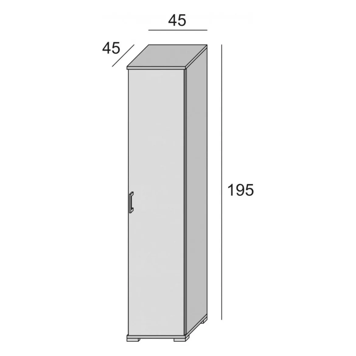 Armadio bianco stretto 45x195h cm - Aloise
