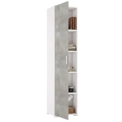Armadio cemento e bianco 1 anta 45x195h cm - Aloise