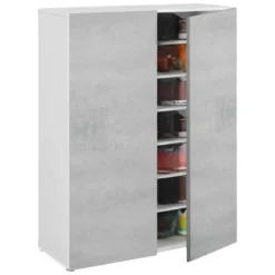 Armadio cemento e bianco 2 ante 72x103h cm - Athenodora