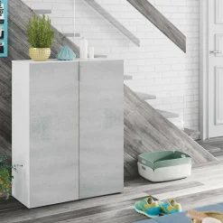 Armadio cemento e bianco 2 ante 72x103h cm - Athenodora