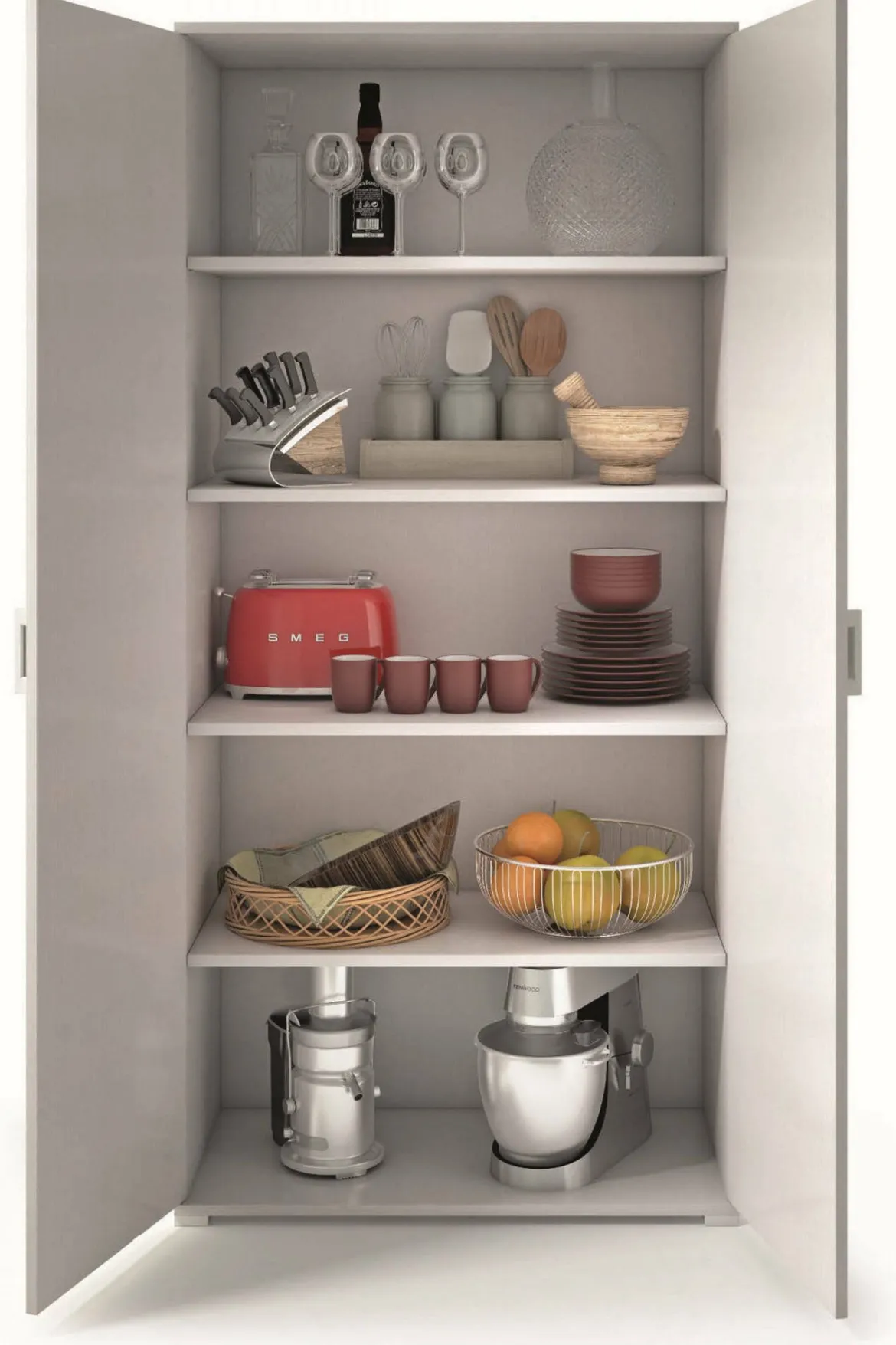 Armadio cemento e bianco 2 ante 90x195h cm - Aliosha