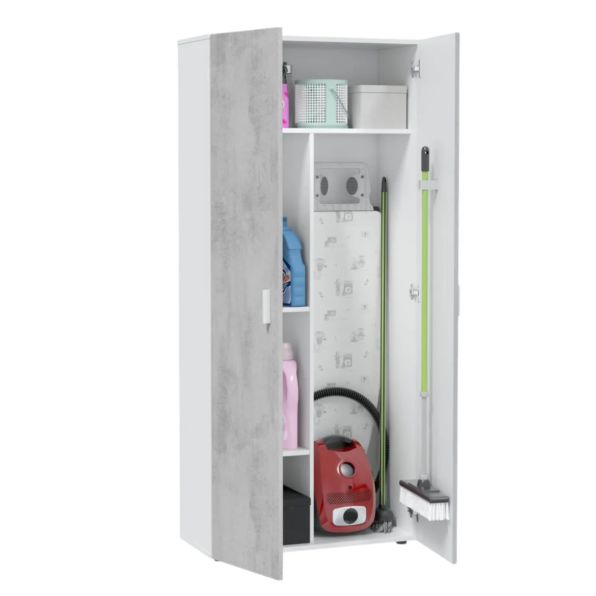 Armadio cemento e bianco cucina 80x182h cm - Ashkita